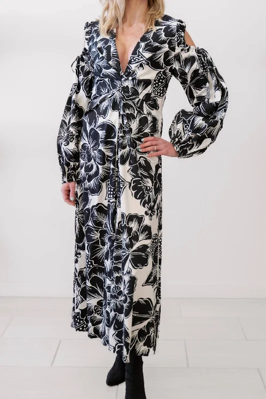 Eco Friendly Fashion Sale Chita Cut Out Dress In White Flowers
