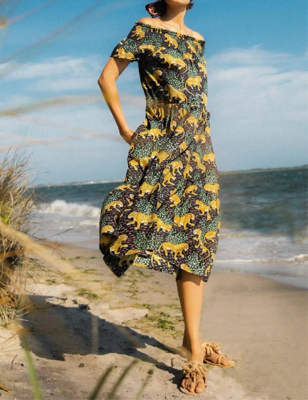 Elegant Women's Evening Garments Momposina Raven Dress In Tiger Black