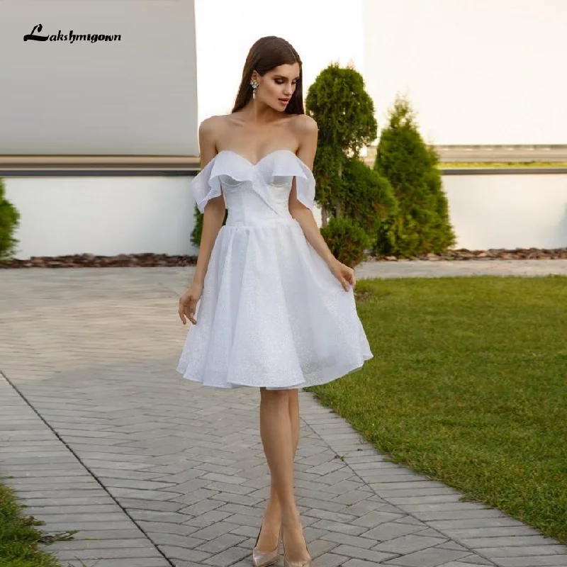 Athleisure Wear Promotion Roycebridal Tulle Short Wedding Dress Off the Shoulder Sexy White Athleisure Wear Promotion Roycebridal Tulle Short Wedding Dress Off the Shoulder Sexy White