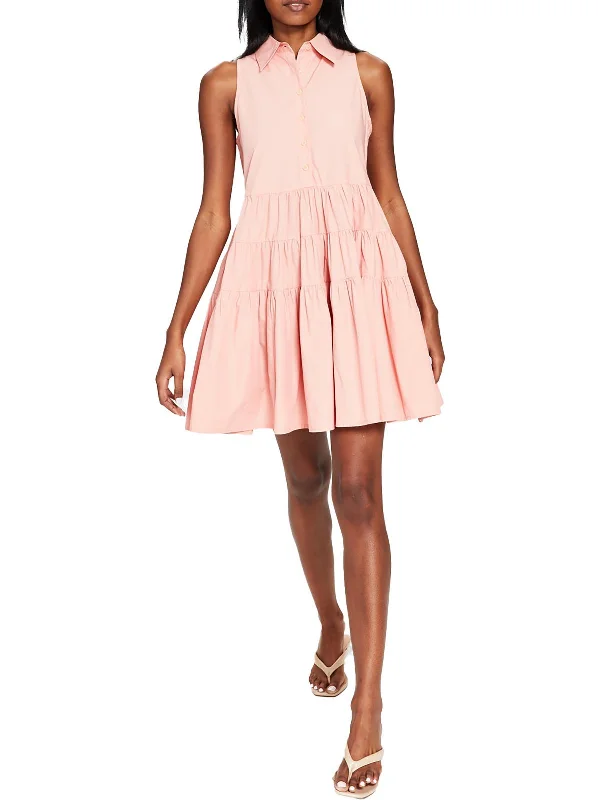 Modern Women's Attire Womens Collared Pockets Sundress