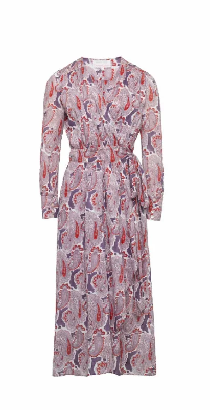 Women's Stylish Outerwear Valera Paisley Dress In Purple