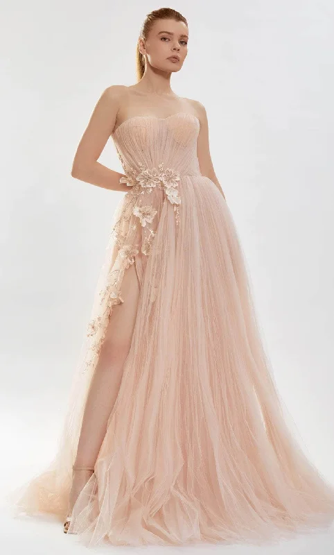 Effortless Style, Endless Impact Tarik Ediz 52149 - Three Dimensional Floral Strapless Gown Effortless Style, Endless Impact Tarik Ediz 52149 - Three Dimensional Floral Strapless Gown