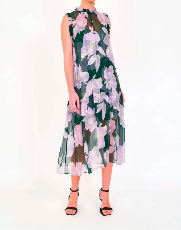 Trendsetter's Closet Gemma Dress In Green Blossom