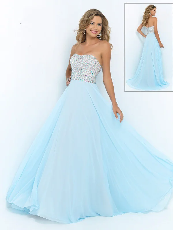 Women's Clothing Boutique Blush by Alexia Designs Bejeweled Bodice Strapless Chiffon Gown X207- 1 pc Ice Blue In Size 2 Available Women's Clothing Boutique Blush by Alexia Designs Bejeweled Bodice Strapless Chiffon Gown X207- 1 pc Ice Blue In Size 2 Available
