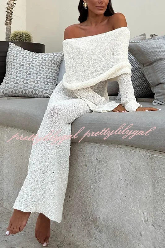 Hot Trends Marisol Ribbed Boucle Material Draped Off Shoulder Stretch Vacation Maxi Dress Hot Trends Marisol Ribbed Boucle Material Draped Off Shoulder Stretch Vacation Maxi Dress