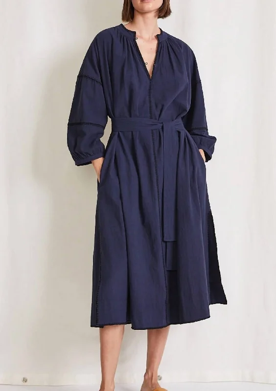 Update With Cottagecore Styles Almudaina Dress In Navy