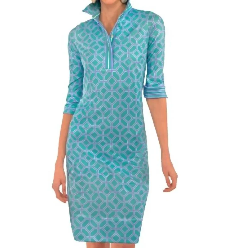 Limited Stock, Big Sale Lucy Everywhere Dress In Turq/peri