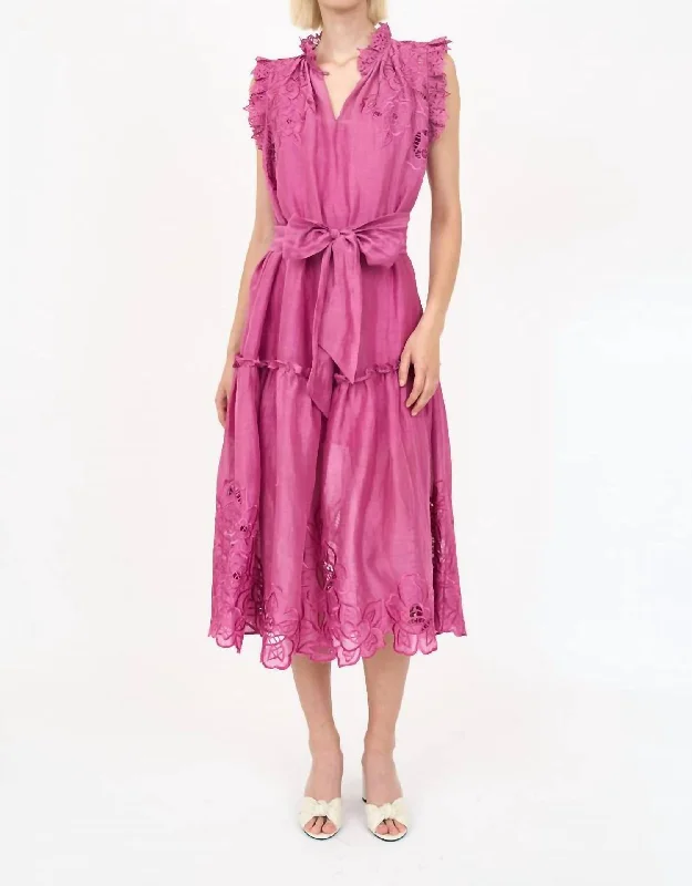 Relaxed Style Gemma Dress In Fuchsia