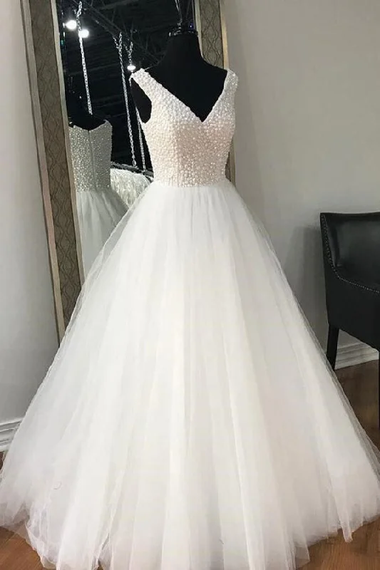 Affordable Women’s Clothing Sale Online Roycebridal Tulle A-line Floor-lentgh Wedding Dresses, Bridal Gown With Beading, MW620 Affordable Women’s Clothing Sale Online Roycebridal Tulle A-line Floor-lentgh Wedding Dresses, Bridal Gown With Beading, MW620
