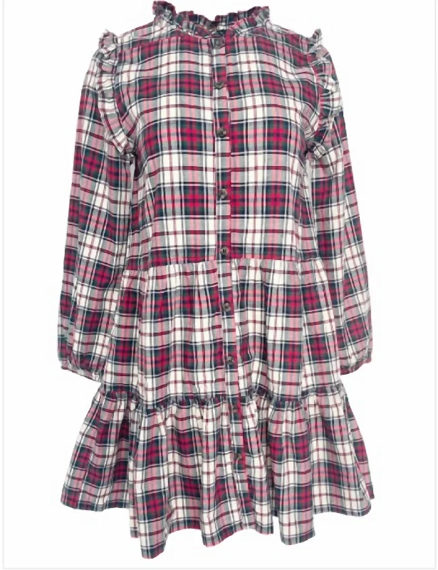 Clearance Event Kalani Dress In Holly Tartan