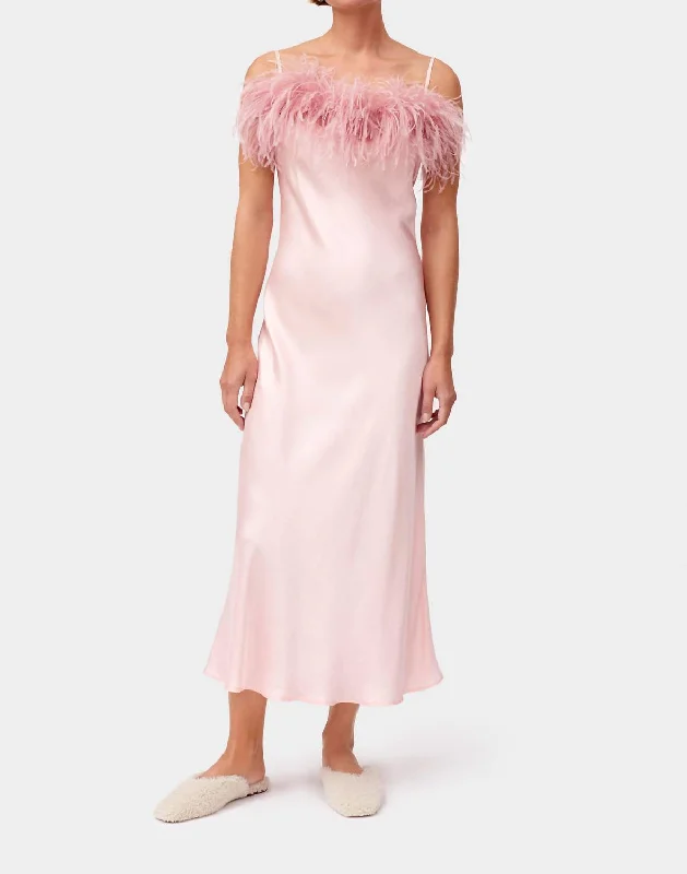 Premium Style Boheme Slip Dress In Dust Pink