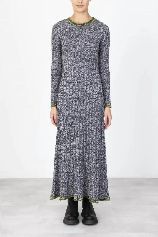 Hot Deals Mouline' Dress In Mouline' Inchiostro