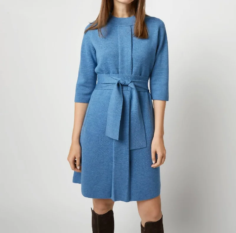 Wardrobe Update Felice Dress In Mid Heather Blue