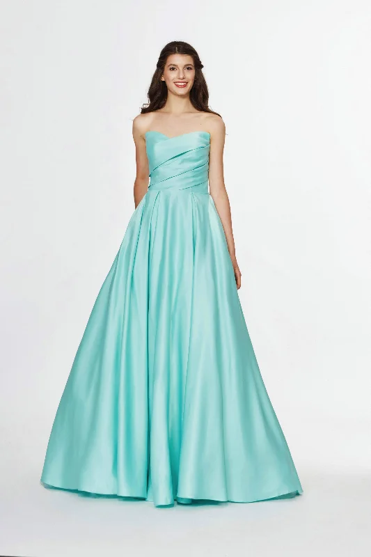 Eco Friendly Fashion Sale Angela & Alison - Strapless Drape-Ornate Ballgown 91137
