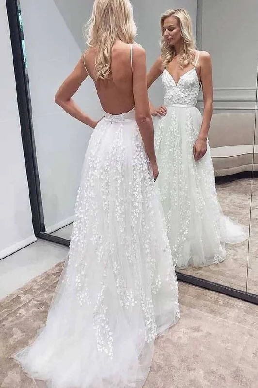 Trend Alert Roycebridal Tulle A-line Lace Appliqued Spaghetti Straps Wedding Dress, Wedding Gown, MW726 Trend Alert Roycebridal Tulle A-line Lace Appliqued Spaghetti Straps Wedding Dress, Wedding Gown, MW726