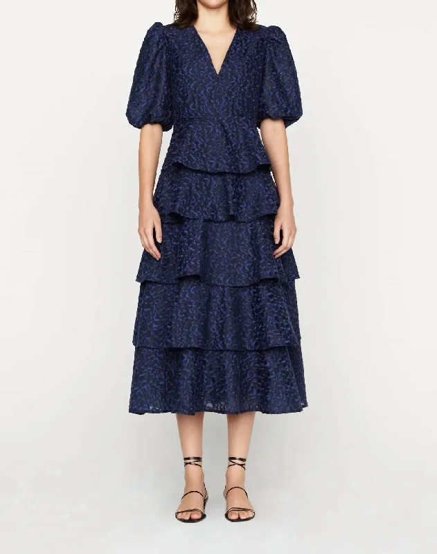 Lightweight Fabric Everly Dress In Sapphire Plume