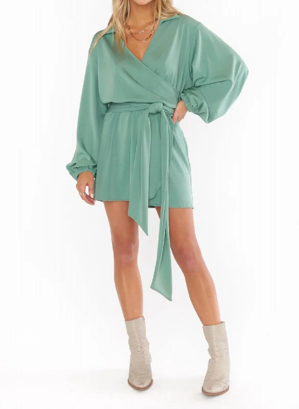 Women's Everyday Attire Chloe Collared Dress In Sage Green