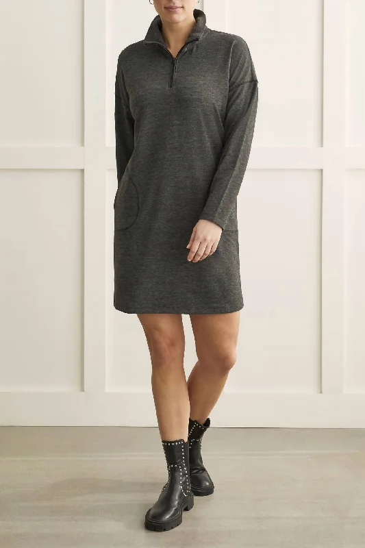 Valentine's Special Charcoal Quarter Zip Dress