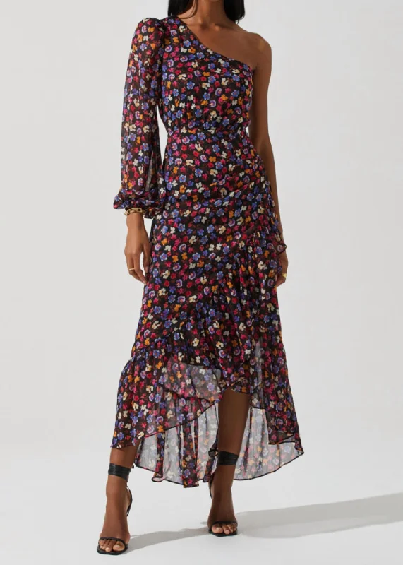 Avant-Garde Style Promotions Calista Dress In Blue Red Ditsy
