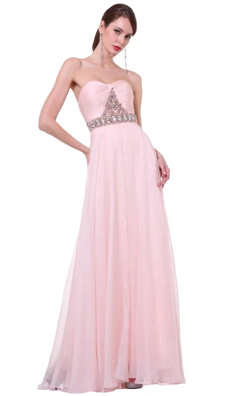 Trendy Street Style Clothing Cinderella Divine - Strapless Bejeweled Chiffon A-line Gown Trendy Street Style Clothing Cinderella Divine - Strapless Bejeweled Chiffon A-line Gown