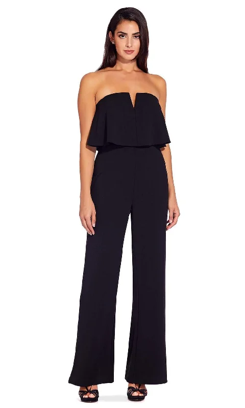 Timeless Elegance Adrianna Papell - AP1E206916 Strapless Flounce Bodice Crepe Jumpsuit Timeless Elegance Adrianna Papell - AP1E206916 Strapless Flounce Bodice Crepe Jumpsuit