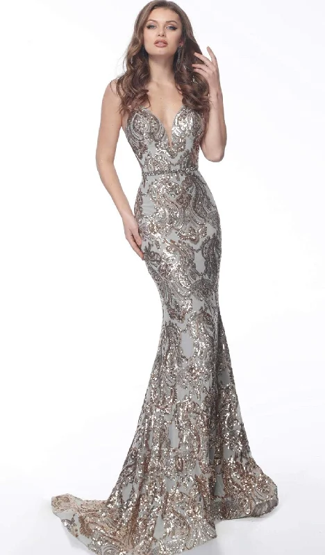 Chic & Cozy Apparel Jovani - Beaded Plunging Sweetheart Long Gown 67347SC - 2 pcs Gold/Silver in Sizes 4 and 18 Available Chic & Cozy Apparel Jovani - Beaded Plunging Sweetheart Long Gown 67347SC - 2 pcs Gold/Silver in Sizes 4 and 18 Available