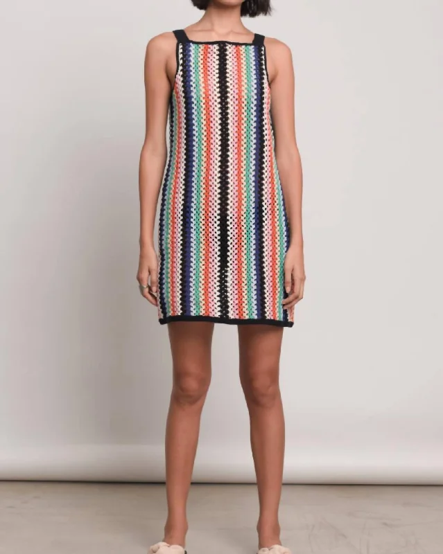 Charming Women's Outfit For Special Occasions Perla Crochet Dress In Multi