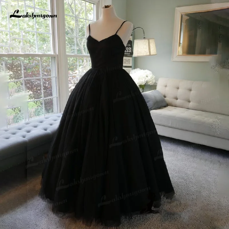 Fashion For Every Occasion Roycebridal Simple Spaghetti Straps Black Wedding Dresses Vintage Gothic robe de mariee Handmade Formal Bride Dress Princess Wedding Fashion For Every Occasion Roycebridal Simple Spaghetti Straps Black Wedding Dresses Vintage Gothic robe de mariee Handmade Formal Bride Dress Princess Wedding