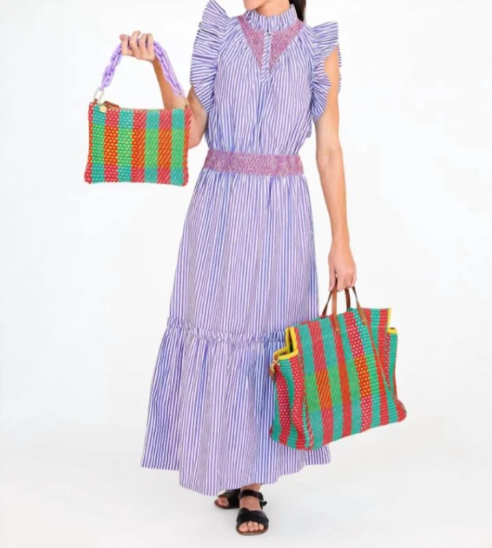 Everyday Wear Joelle Dress In Dark Lilac & Cream