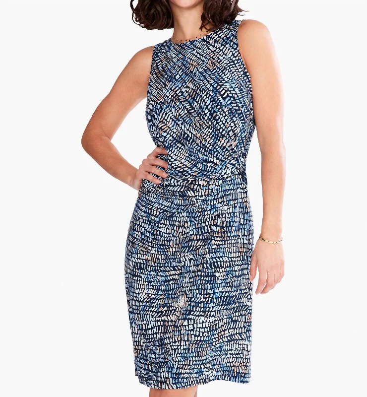 Trend Alert Water Drops Dress In Blue Multi