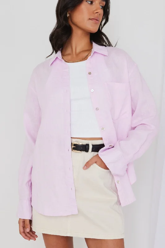 Women’s Evening Wear for Special Occasions Optimum Rosewater Linen Oversized Shirt