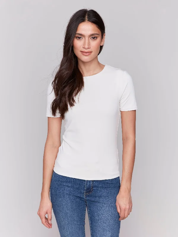 Versatile Women’s Clothing for All Occasions Short-Sleeved Super Stretch Top - Natural Versatile Women’s Clothing for All Occasions Short-Sleeved Super Stretch Top - Natural