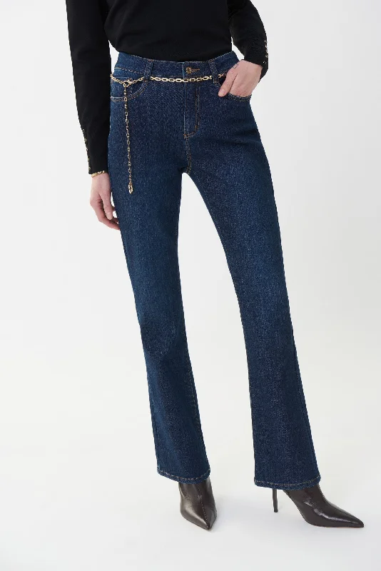 Women’s Activewear for Exercise and Sports Joseph Ribkoff Chain Belted High Rise Jean - 223939 Women’s Activewear for Exercise and Sports Joseph Ribkoff Chain Belted High Rise Jean - 223939
